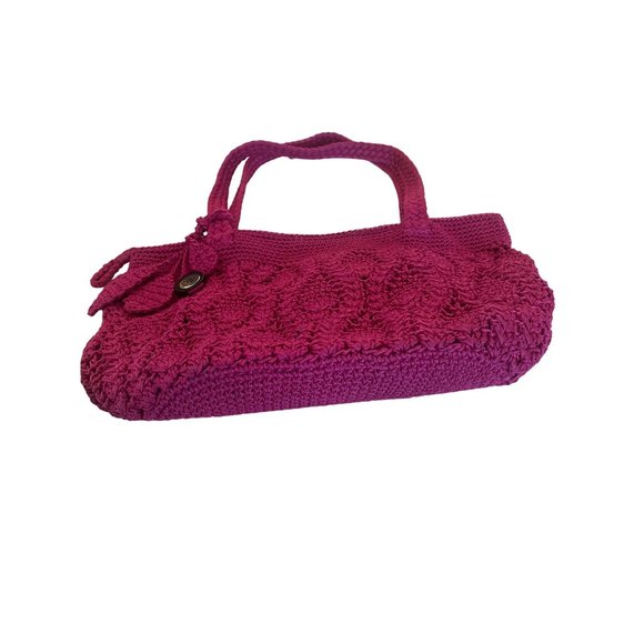 The Sak fuchsia pink crochet shoulder bag with zipper - Picture 3 of 7